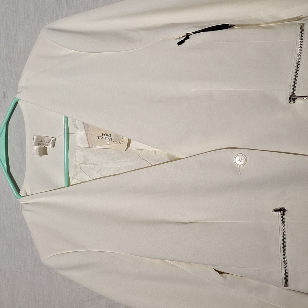 White Blazer, One Button, Tailored, Business Casual, Forever 21, Sz 10, NWT - Picture 4 of 12